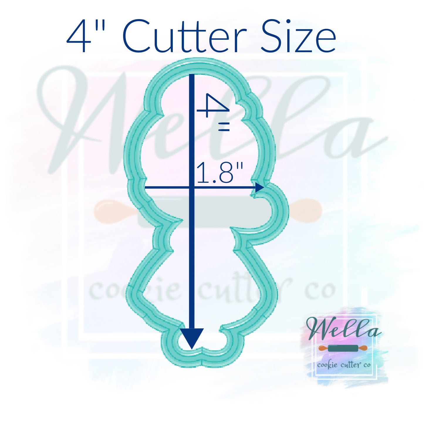 Mrs Clause Cookie Cutter, Mrs Clause with Pie Cookie Cutter, Christmas Cookie Cutter