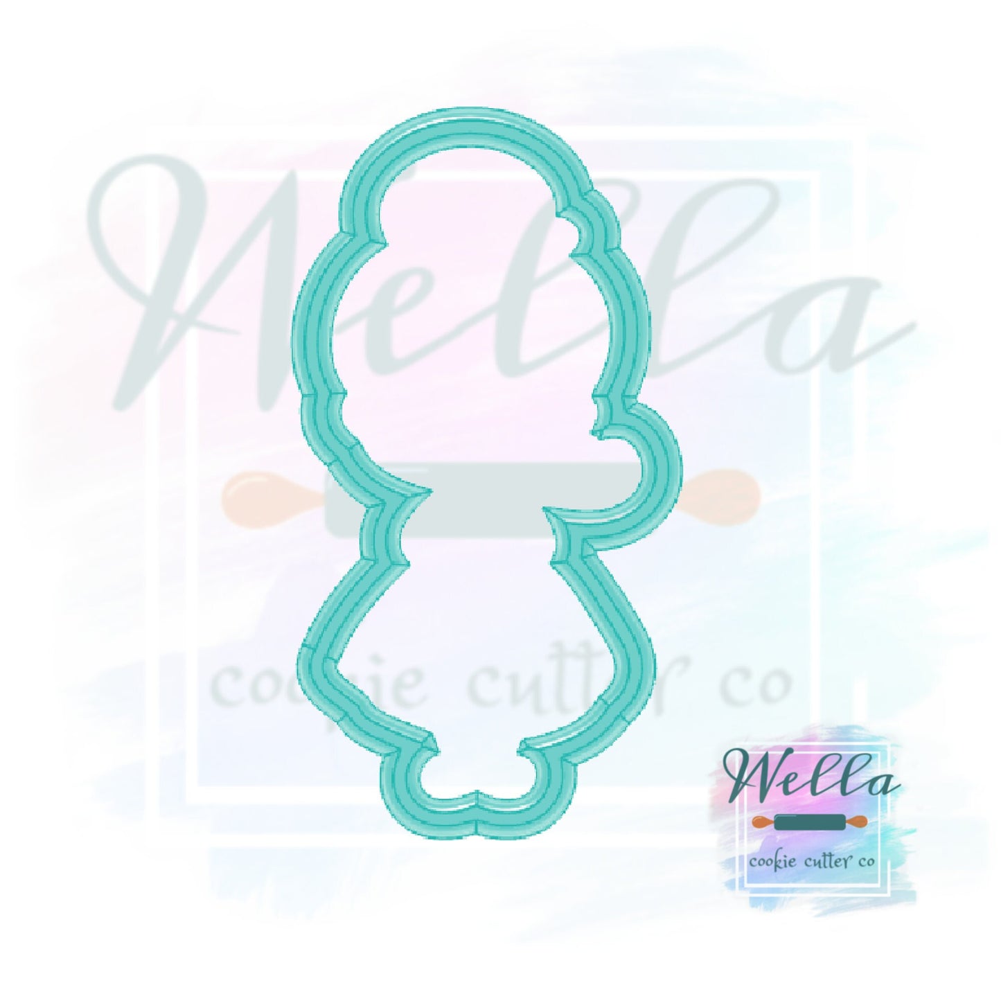 Mrs Clause Cookie Cutter, Mrs Clause with Pie Cookie Cutter, Christmas Cookie Cutter