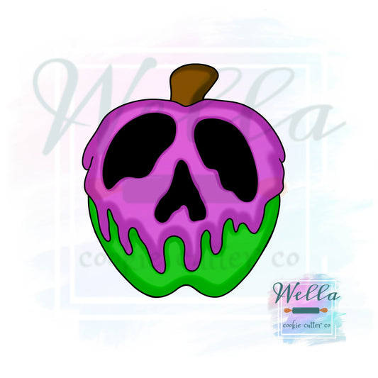 Poison Apple Cookie Cutter, Halloween Cookie Cutter, Spooky Apple Cookie Cutter