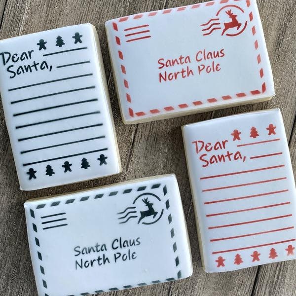 Letter to Santa Cookie Stencil with Optional Cutters, Dear Santa Stencil, Letter to Santa Stencil, Christmas Stencil, Holiday Stencil