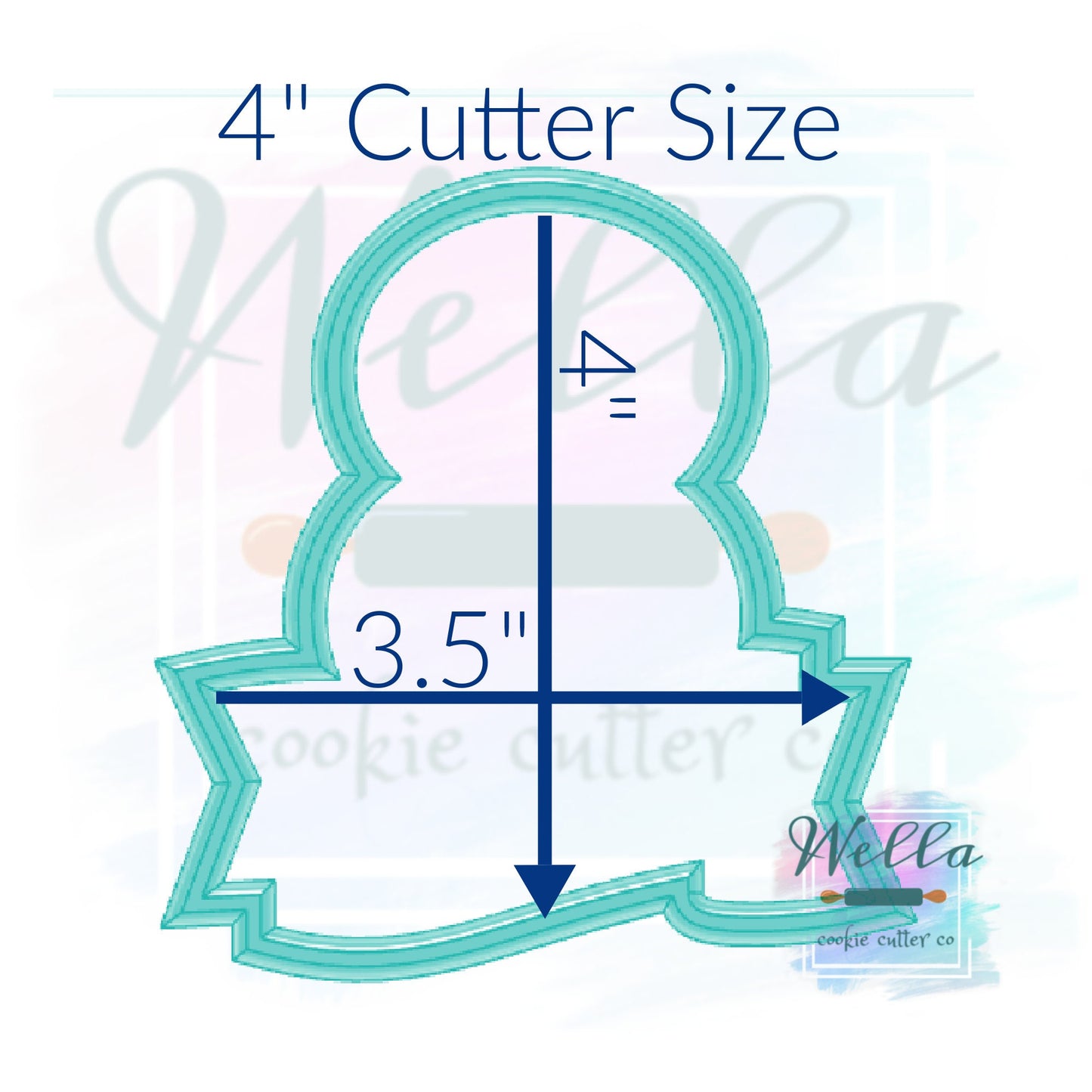 Number Eight with Banner Cookie Cutter, Number 8 Cookie Cutter, Number 8 with Banner Cookie Cutter, #8 Cookie Cutter