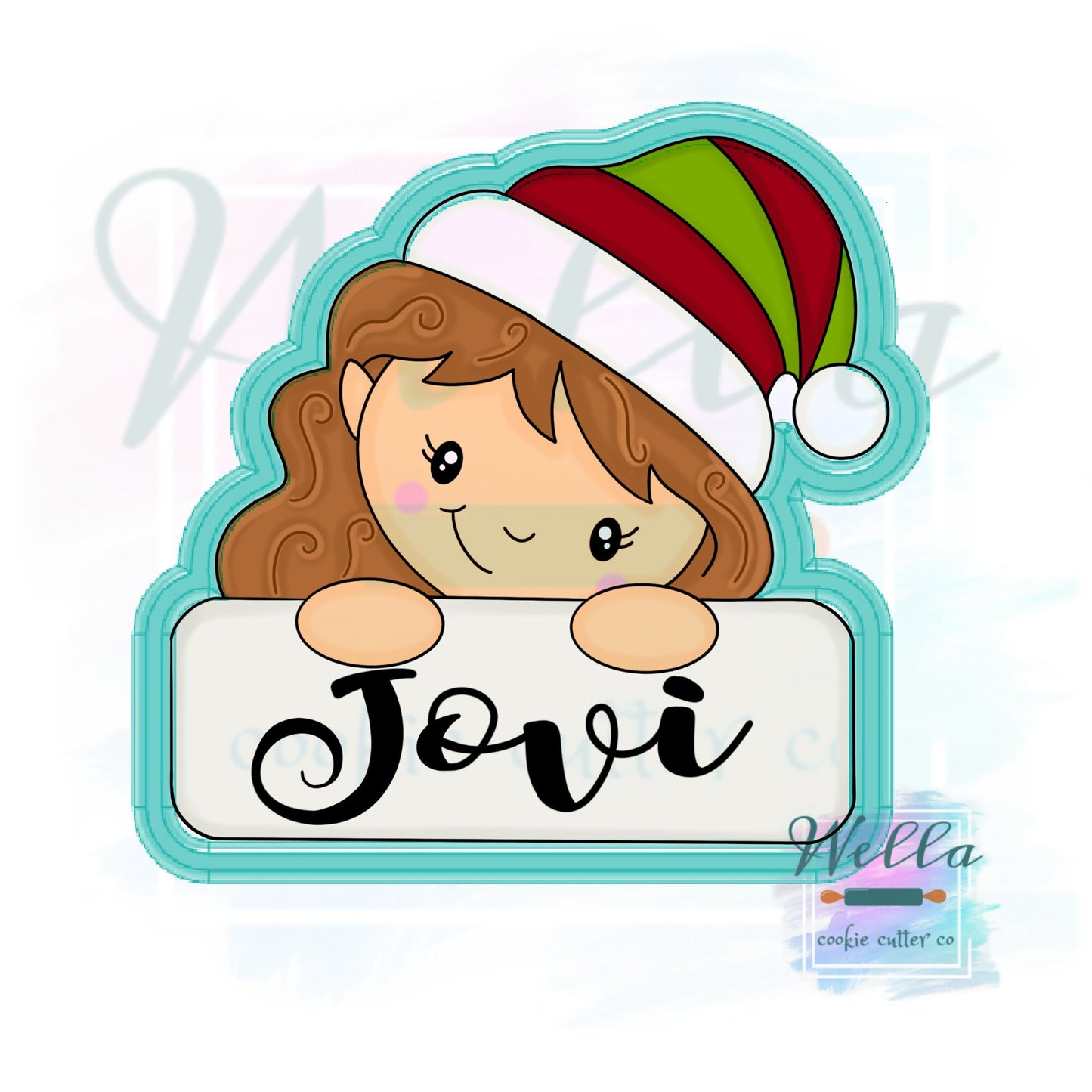 Elf Name Plaque Cookie Cutter with Optional Stencil Guide, Elf Cookie Cutter, I'm Back Cookie Cutter, Christmas Elf Cutter