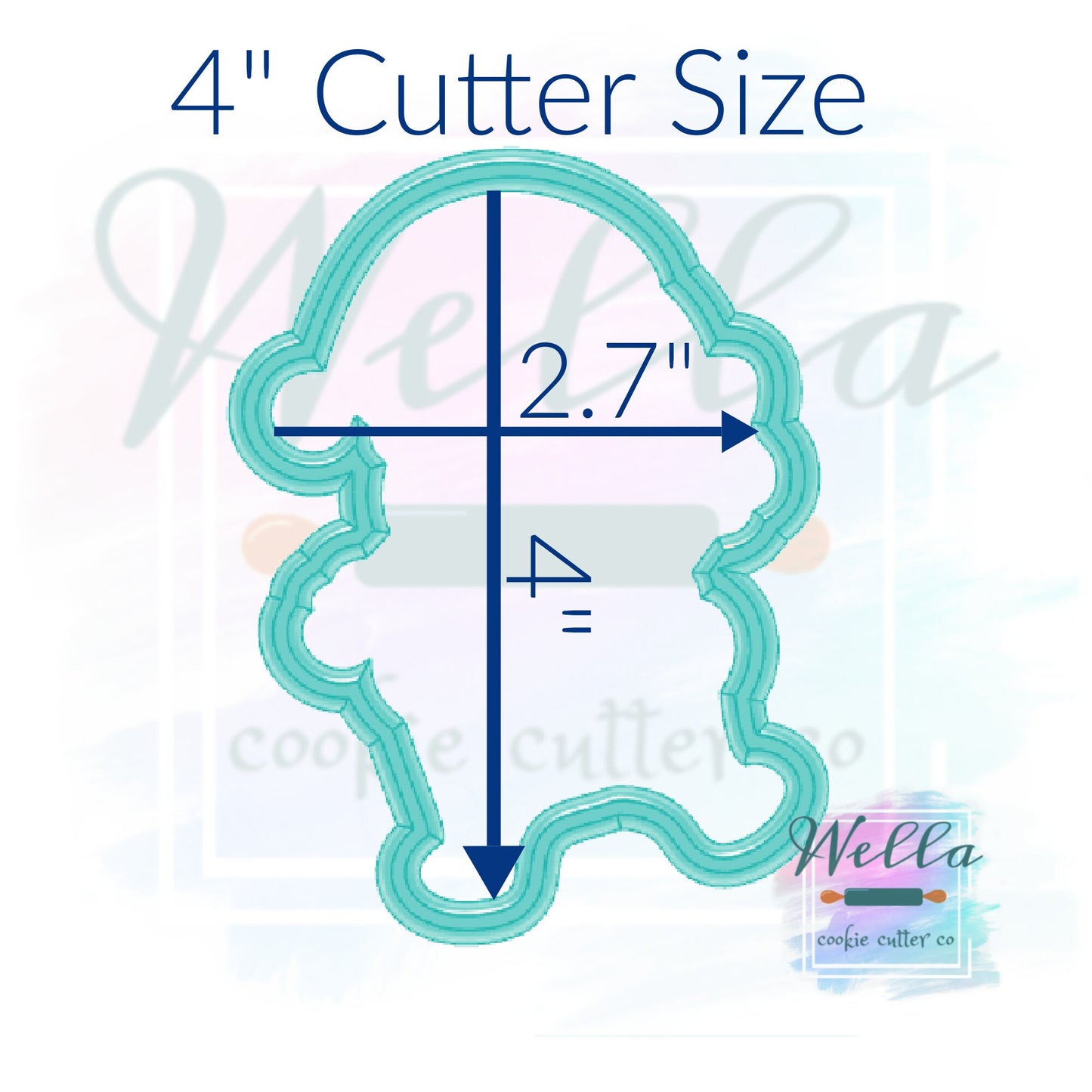 Santa Cookie Cutter, Santa Ringing Bell Cookie Cutter, Christmas Cookie Cutter, Santa Clause Cookie Cutter
