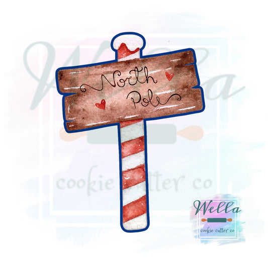 North Pole Cookie Cutter, Christmas Cookie Cutters, North Pole Sign Cookie Cutter, North Pole Cutter