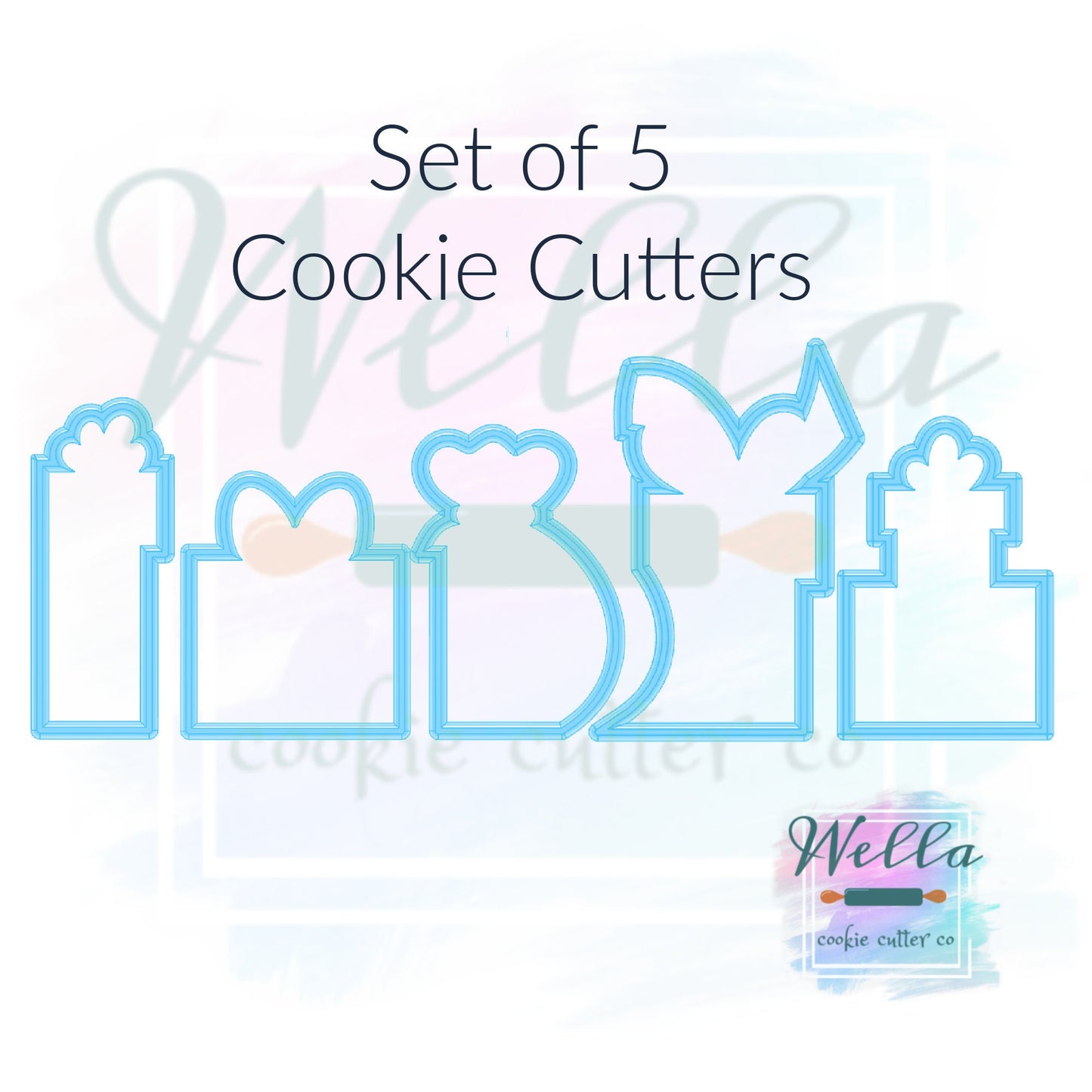 Present Cookie Cutter Set - Set of 5 Cutters, Christmas Present Cookie Cutter Set, Birthday Present Cookie Cutters