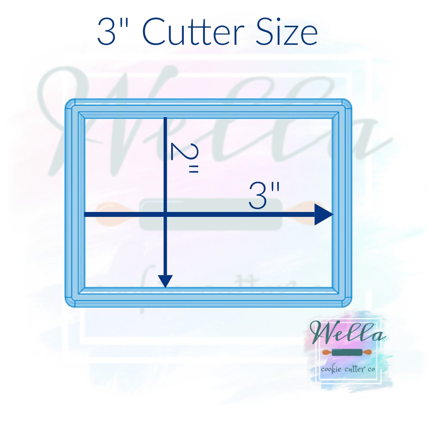 Welcome Mat Rectangle Cookie Cutter with Optional Stencil