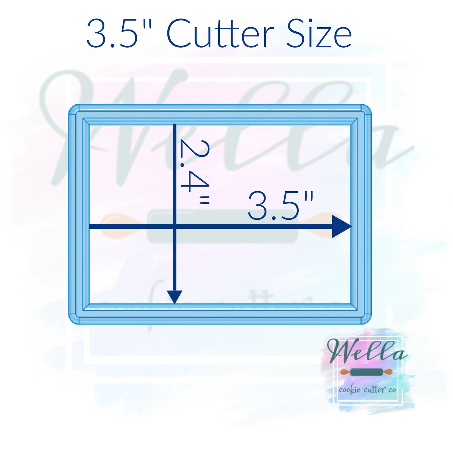 Welcome Mat Rectangle Cookie Cutter with Optional Stencil