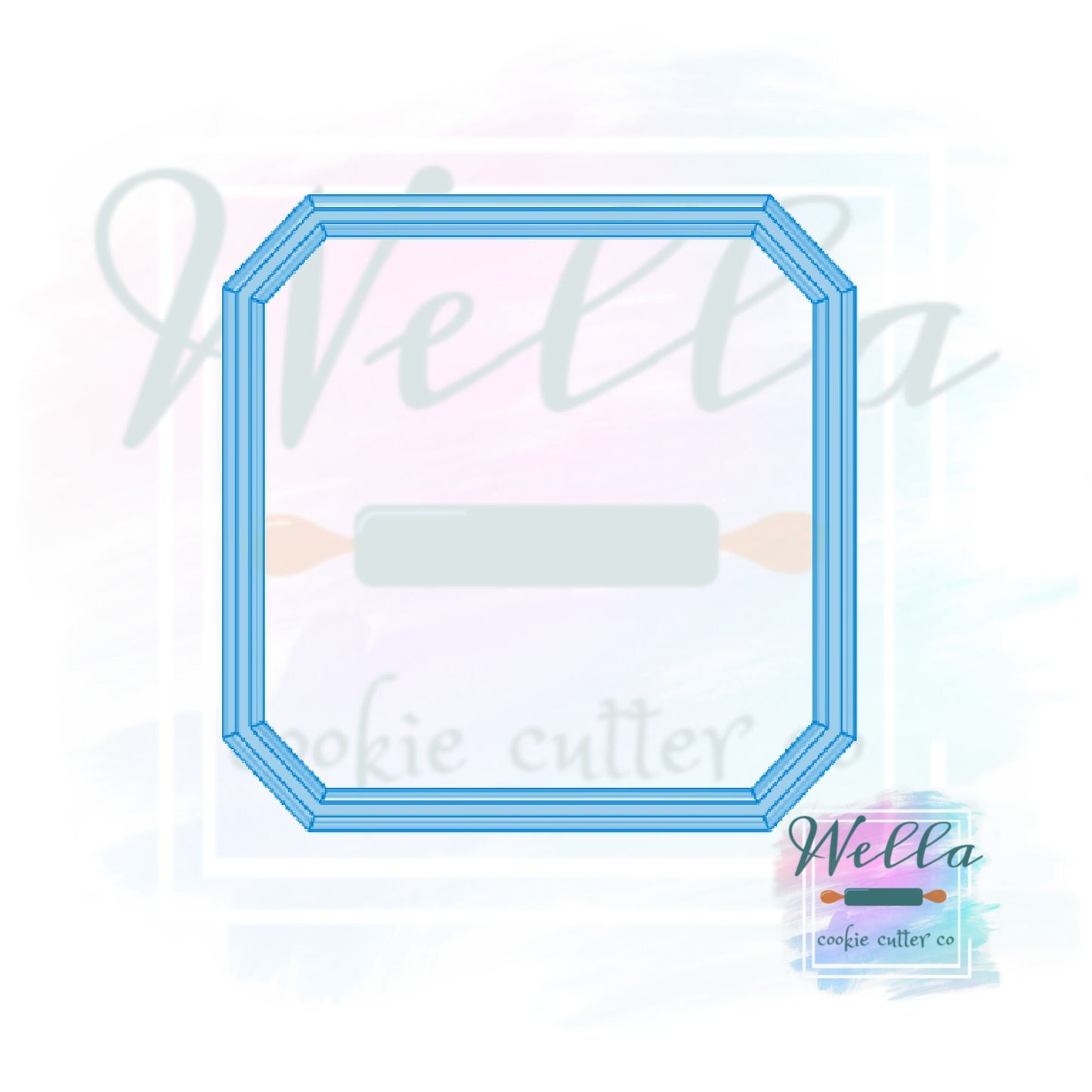 Square Plaque with Cut Corners Cookie Cutter, Ring Box Plaque, Square Plaque Cookie Cutter