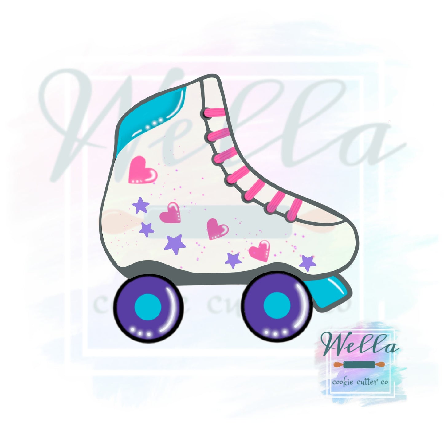 Rollerskate Cookie Cutter with Optional Stencil, Rollerskate Cookie Cutter, 80's Cookie Cutter