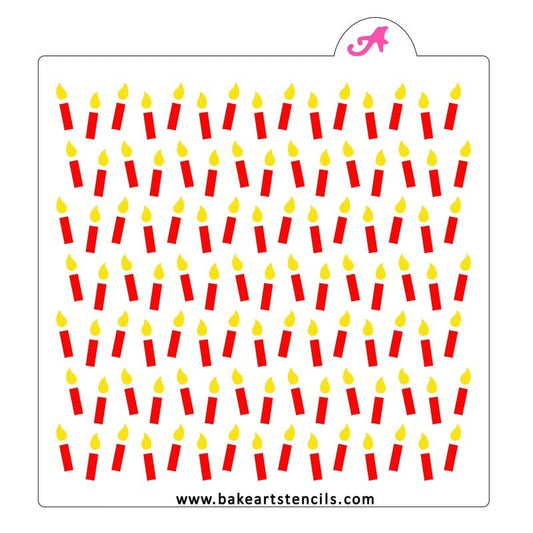 Birthday Candles Cookie Stencil Set - 2 Pieces, Candles Background Stencil, Birthday Cookie Stencil