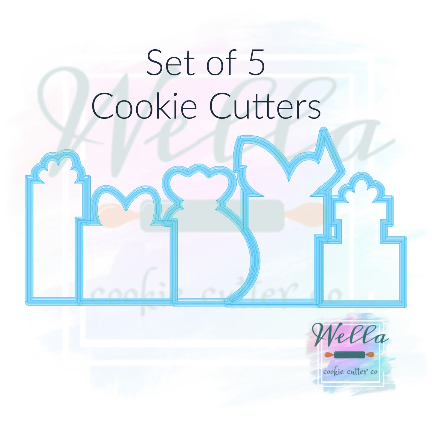 Present Cookie Cutter Set - Set of 5 Cutters, Christmas Present Cookie Cutter Set, Birthday Present Cookie Cutters