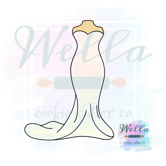 Wedding Dress #1 Cookie Cutter, Bridal Shower Cookie Cutter