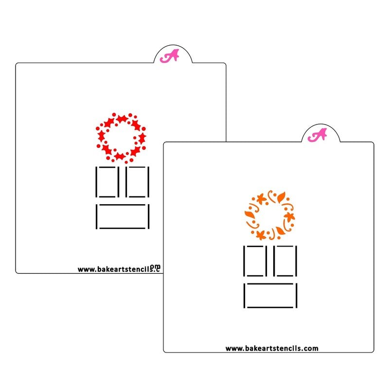 Front Door Decor Cookie Stencil,  House Stencil, Christmas Home Cookie Stencil, Wreath Cookie Stencil, Door Cookie Stencil