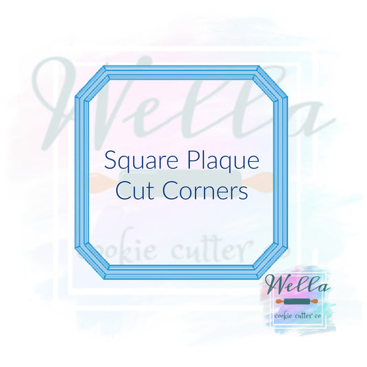 Square Plaque with Cut Corners Cookie Cutter, Ring Box Plaque, Square Plaque Cookie Cutter
