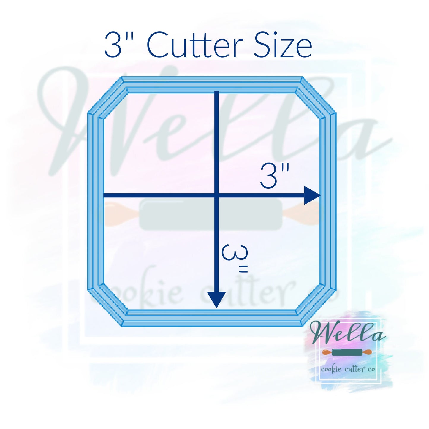 Square Plaque with Cut Corners Cookie Cutter, Ring Box Plaque, Square Plaque Cookie Cutter