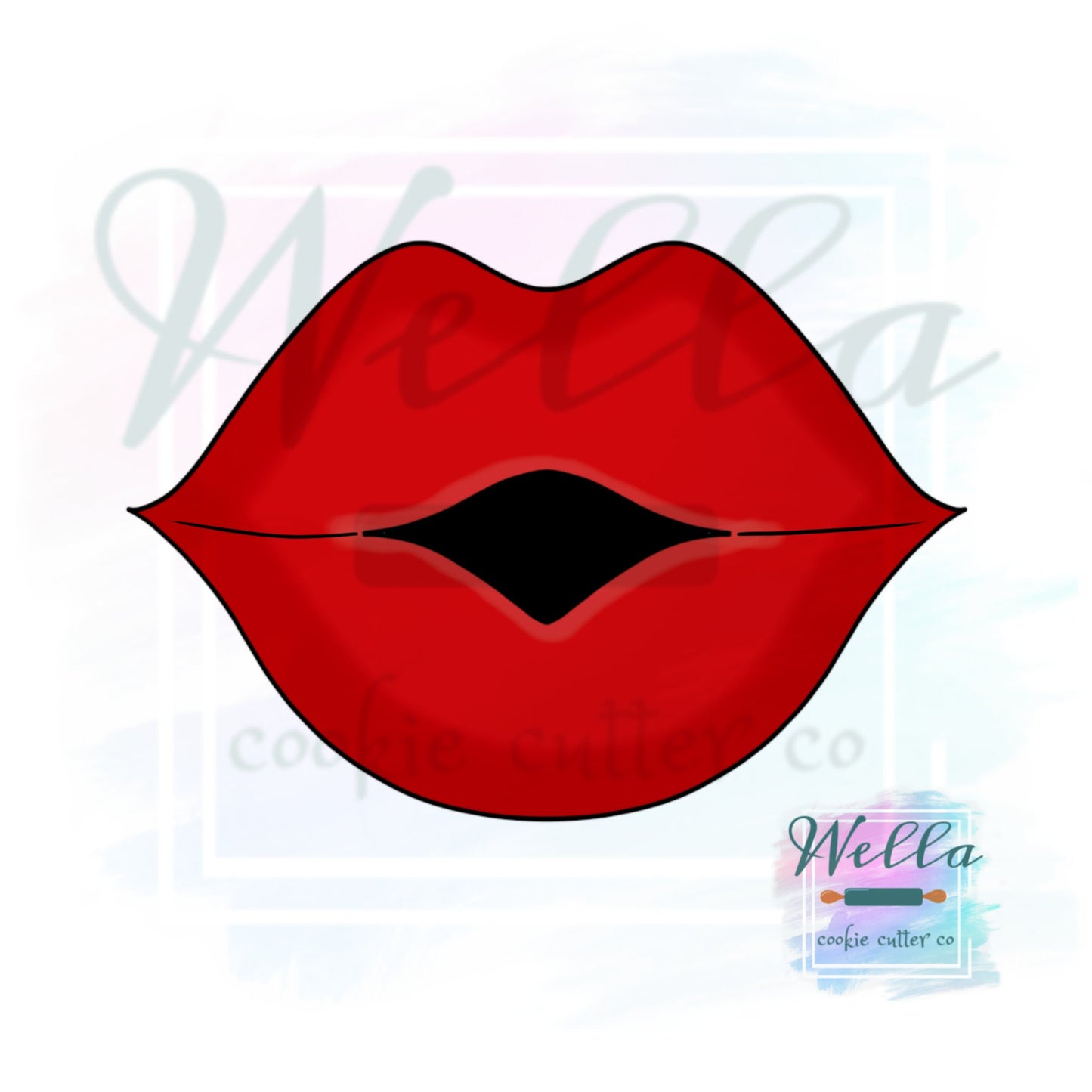 Kissing Lips Cookie Cutter, Puckered Lips Cookie Cutter