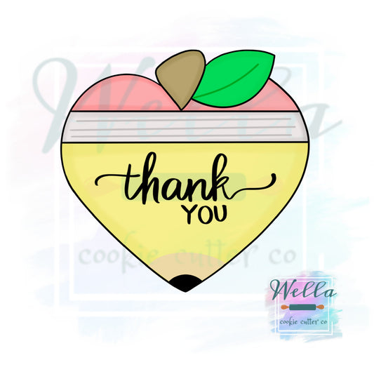 School Heart Apple Cookie Cutter