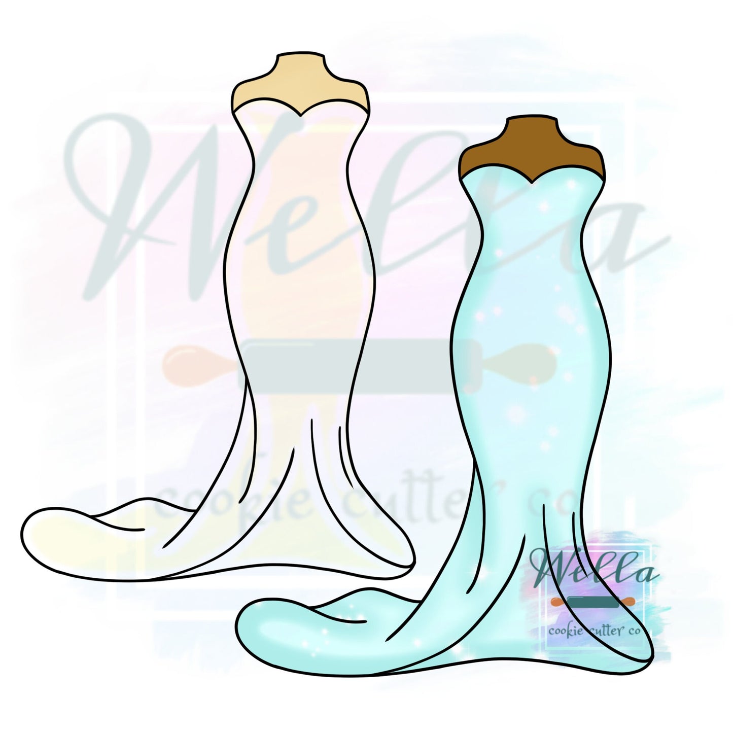 Wedding Dress #1 Cookie Cutter, Bridal Shower Cookie Cutter