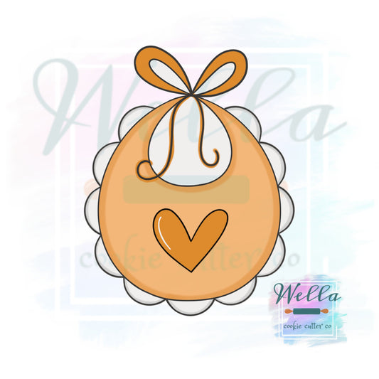Baby Bib with Tied Bow Cookie Cutter, Baby Bib Cookie Cutter