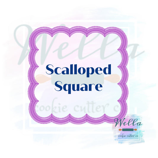 Scalloped Square Plaque Cookie Cutter, Plaque Cookie Cutter