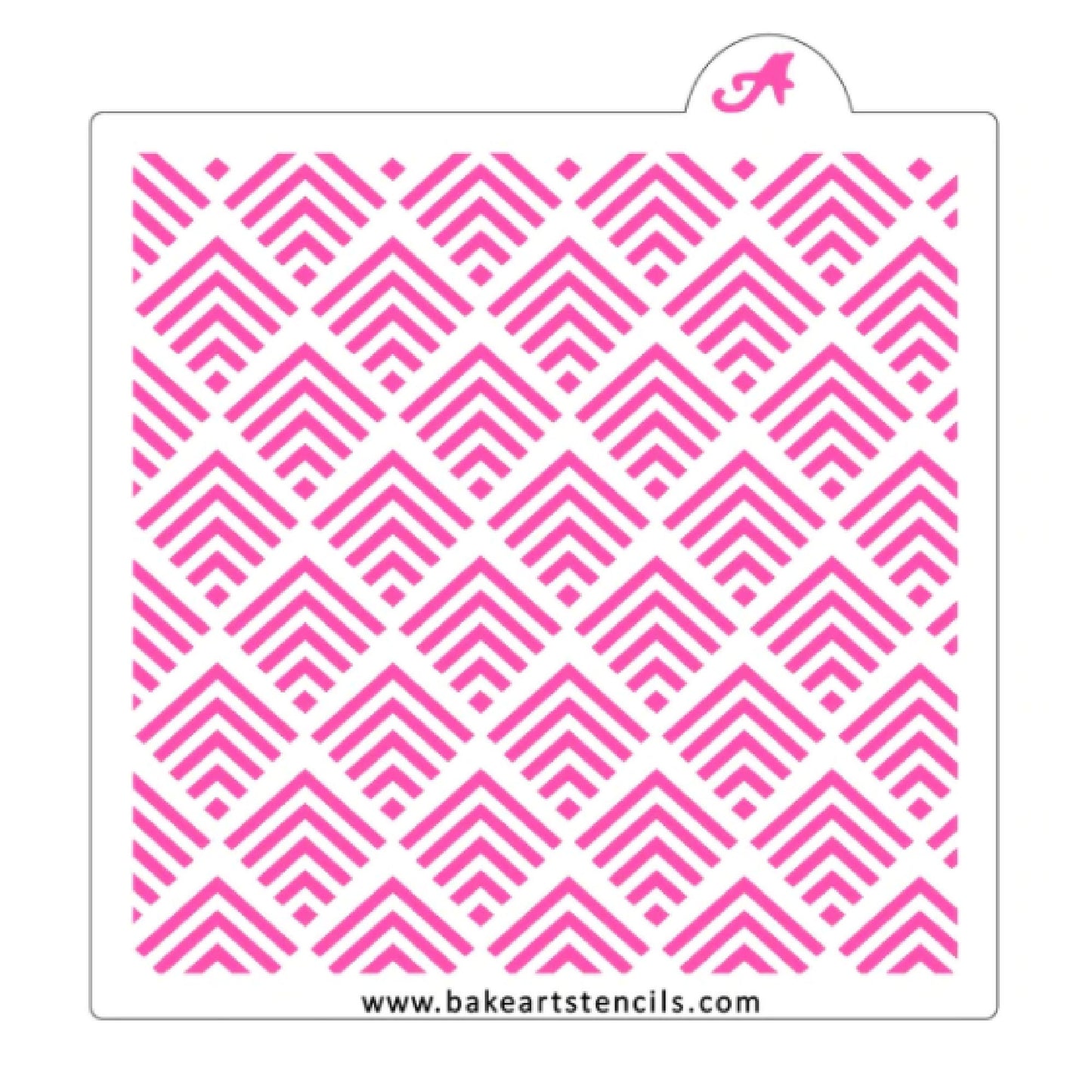 Diamonds Deco Pattern Stencil, Deco Cookie Stencil