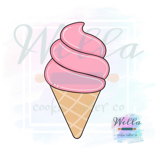 Ice Cream Cone Cookie Cutter, Soft Serve Ice Cream Cookie Cutter