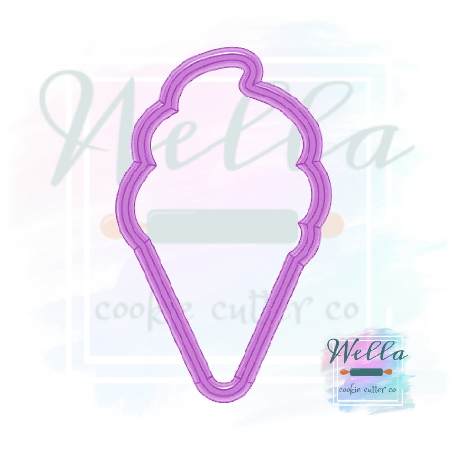Ice Cream Cone Cookie Cutter, Soft Serve Ice Cream Cookie Cutter