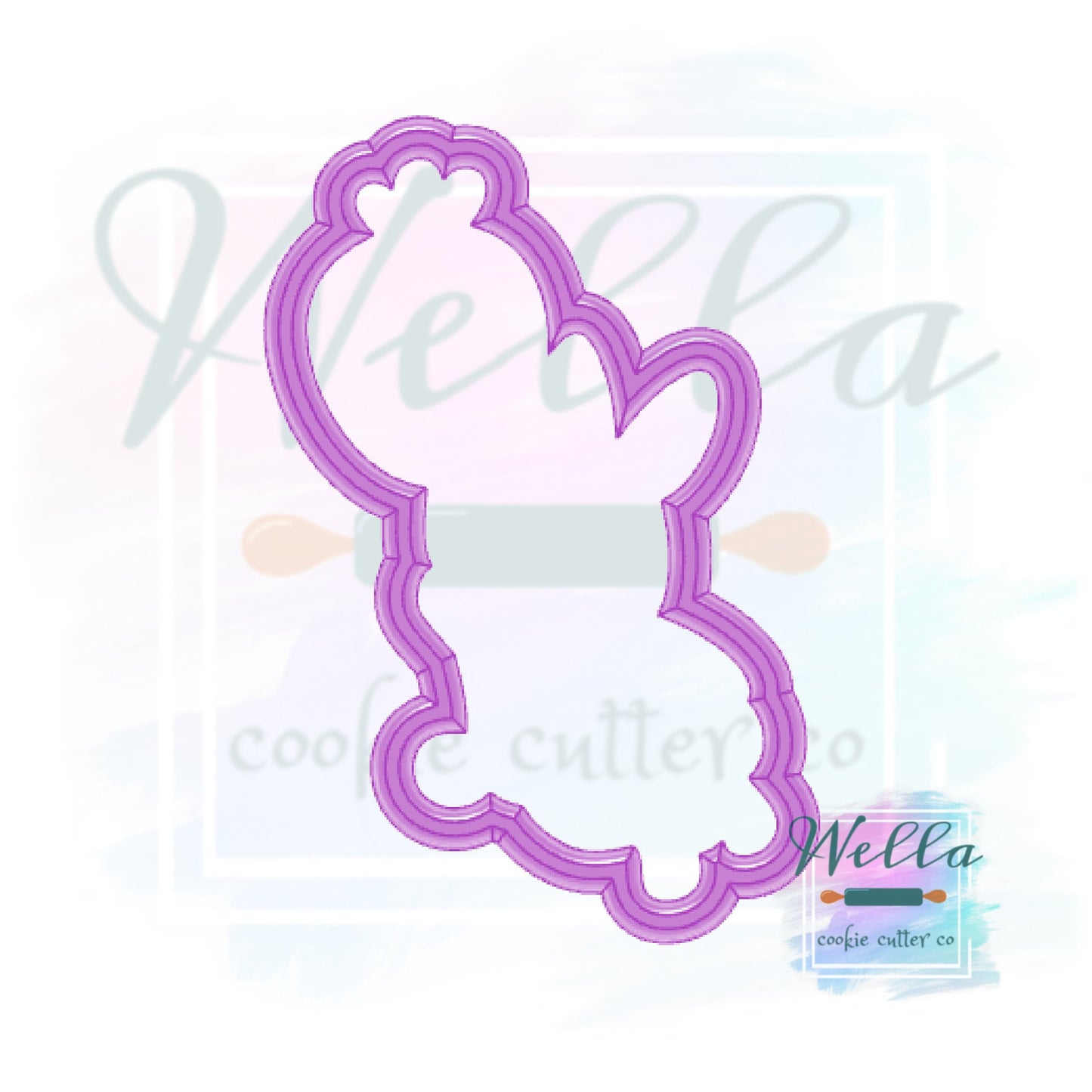 Bunny Holding Balloon Cookie Cutter, Easter Bunny Cookie Cutter, Bunny with Balloon Cookie Cutter, Easter Cutter