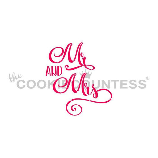 Mr & Mrs Handwritten Stencil, Cookie Stencil