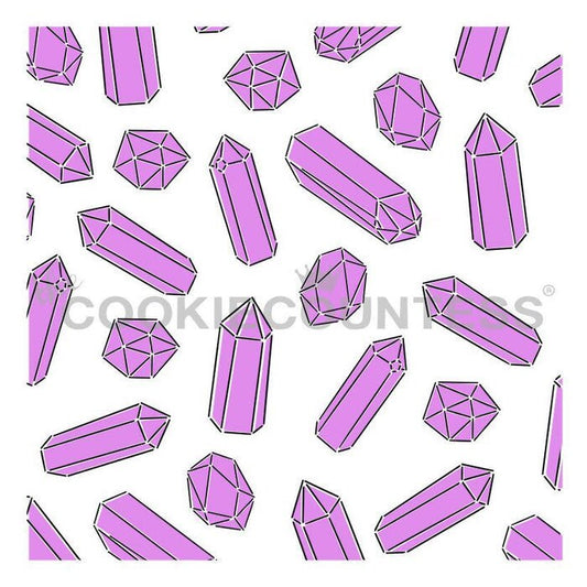 2 piece Gems Stencil, Wedding Cookie Stencil, Bridal Cookie Stencil