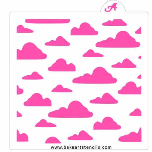 Whispy Cloud Pattern Stencil, Cloud Cookie Stencil