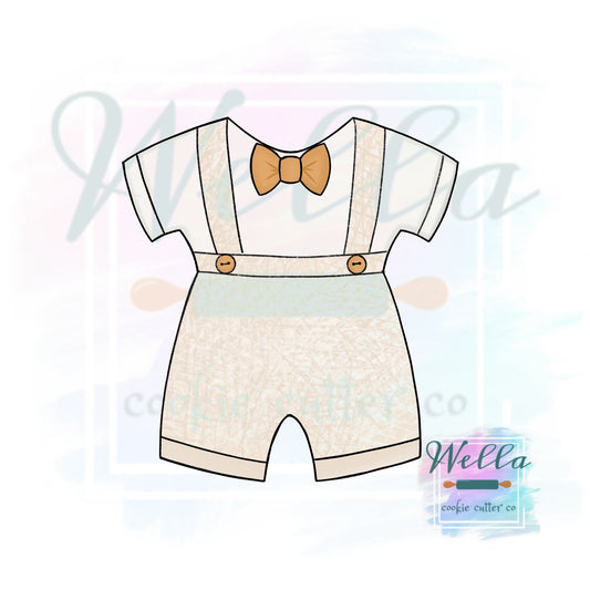 Little Boy Outfit Cookie Cutter, Outfit with Suspenders Cookie Cutter, Baby Boy Outfit