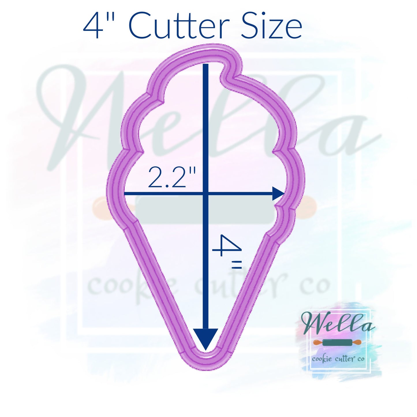 Ice Cream Cone Cookie Cutter, Soft Serve Ice Cream Cookie Cutter