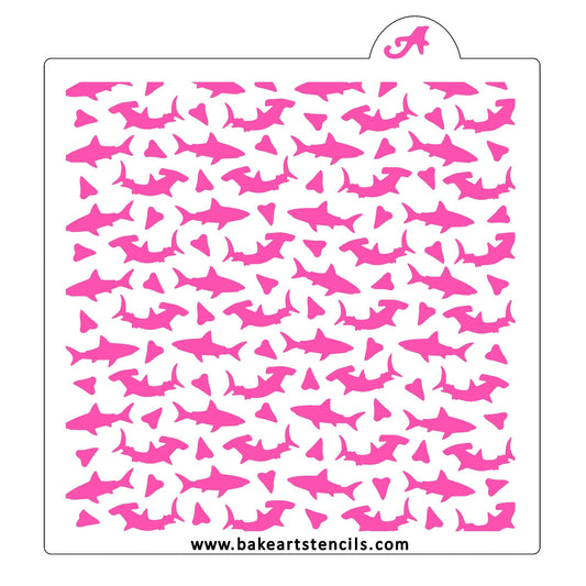 Shark Bait Pattern Cookie Stencil