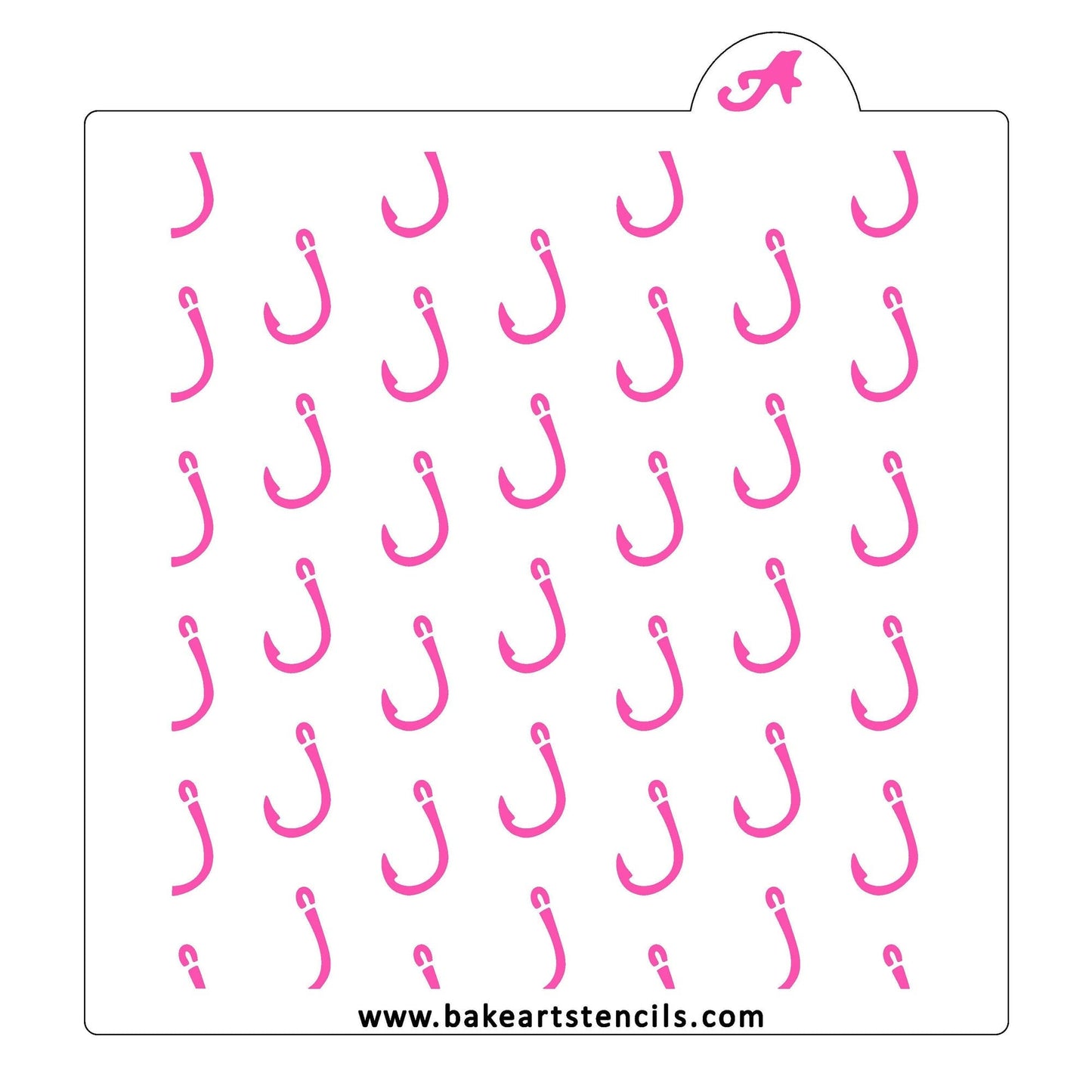 Fish Hook Pattern Cookie Stencil