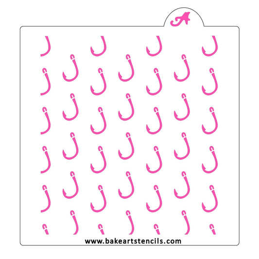 Fish Hook Pattern Cookie Stencil