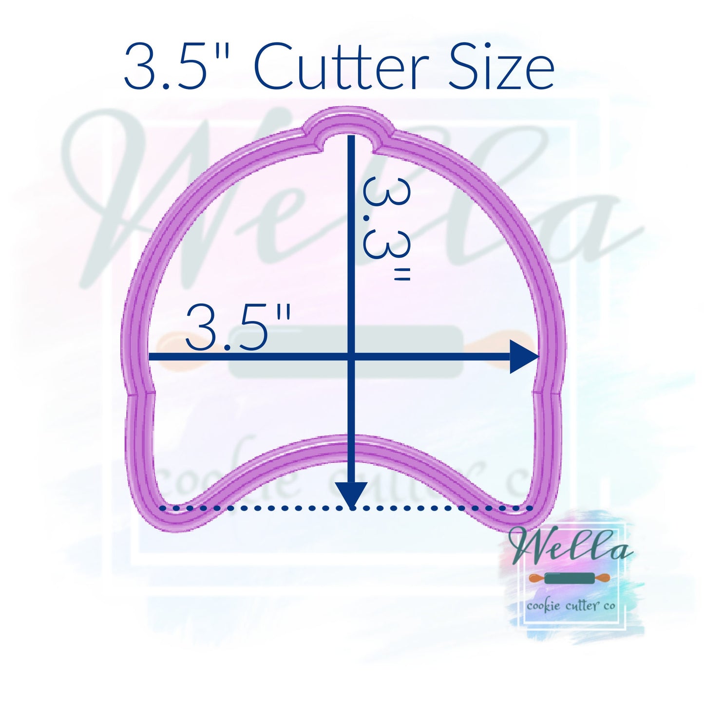 Baseball Cap Front View Cookie Cutter