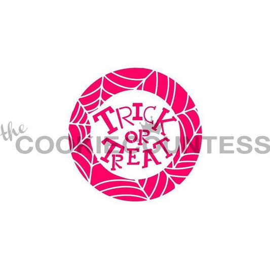 Trick or Treat Webs Circle Stencil
