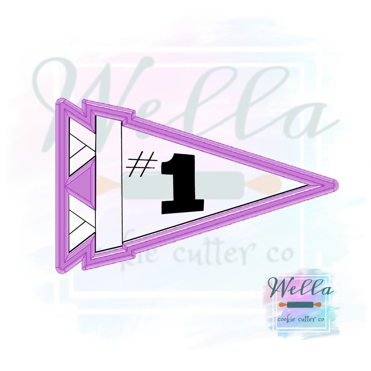 Pennant Flag Cookie Cutter, Spirit Flag Cookie Cutter, Game Day Cutter