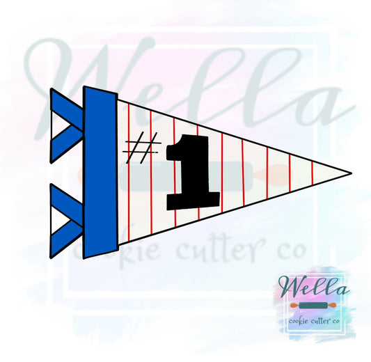 Pennant Flag Cookie Cutter, Spirit Flag Cookie Cutter, Game Day Cutter