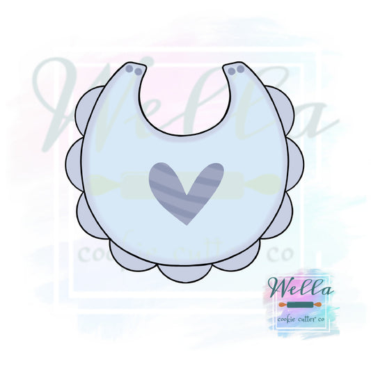 Baby Bib with Scalloped Edges Cookie Cutter, Baby Bib Cookie Cutter