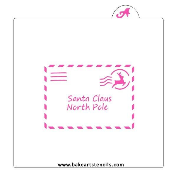 North Pole Envelope Cookie Stencil with Optional Cutter