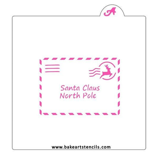 North Pole Envelope Cookie Stencil with Optional Cutter