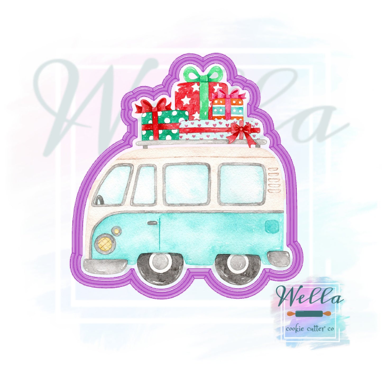 Van with Presents Cookie Cutter, Christmas in July Cookie Cutter