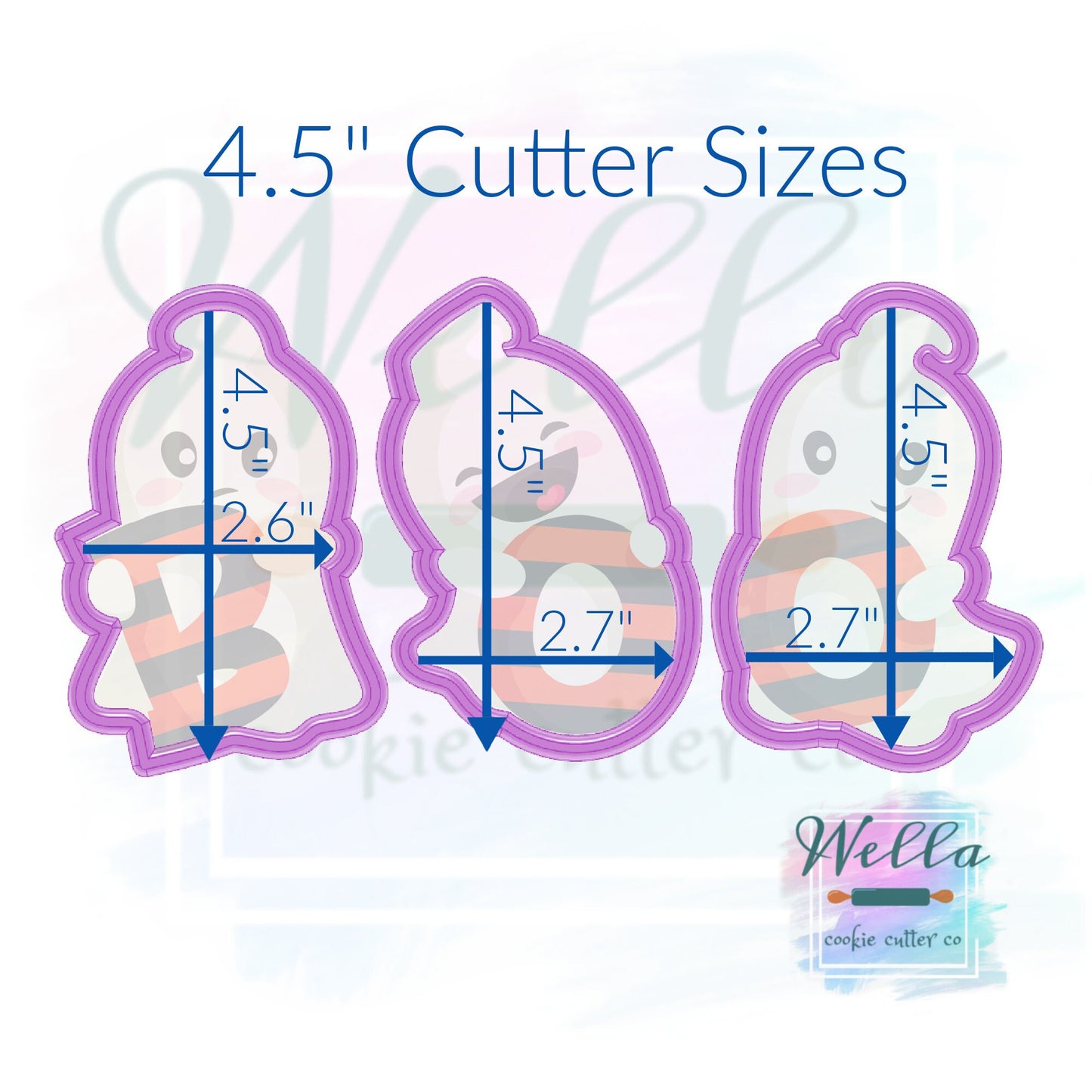 BOO Ghosts Cookie Cutters - Set of 3, Ghost Cookie Cutters