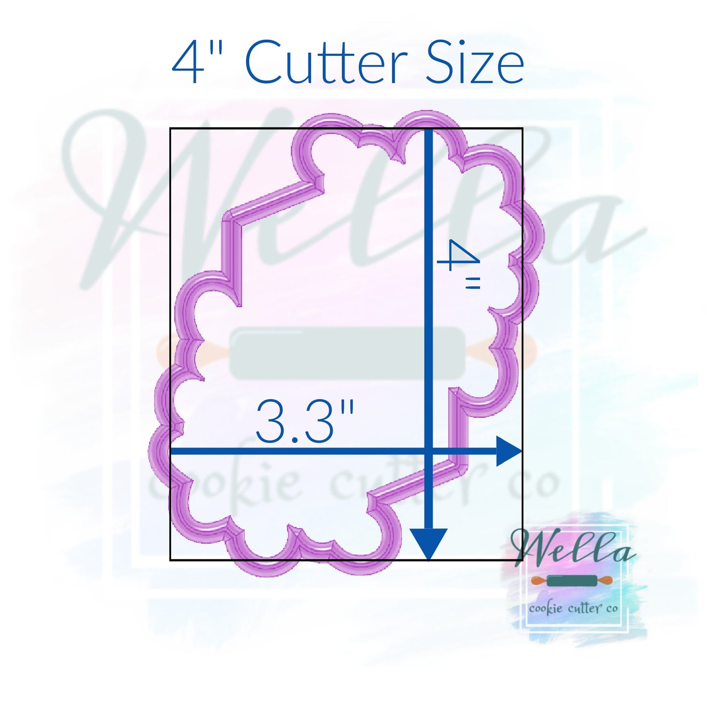 Floral Elongated Hexagon Cookie Cutter