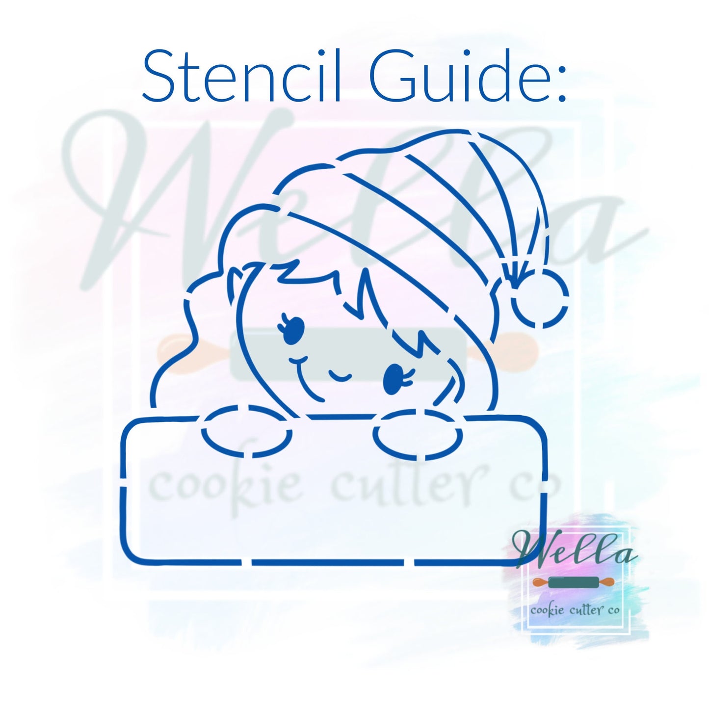 Elf Name Plaque Cookie Cutter with Optional Stencil Guide, Elf Cookie Cutter, I'm Back Cookie Cutter, Christmas Elf Cutter
