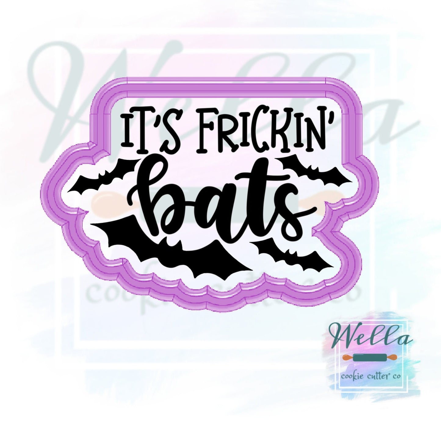 It's Frickin' Bats Cookie Cutter with Optional Stencil, Halloween Cookie Cutter