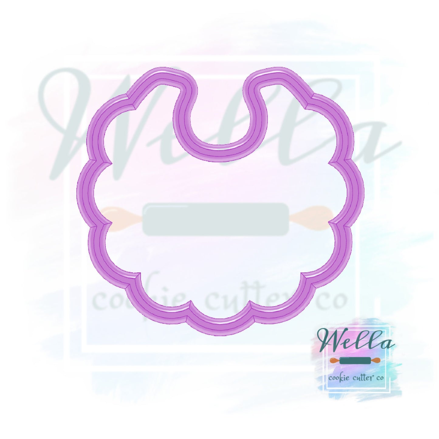 Baby Bib with Scalloped Edges Cookie Cutter, Baby Bib Cookie Cutter