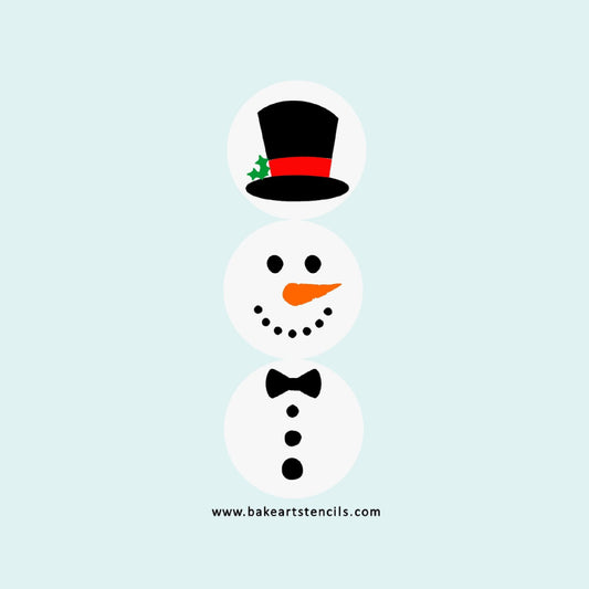 Stackable Snowman Cookie Stencil Set - 2 Piece Set, Snowman Decorating Stencils